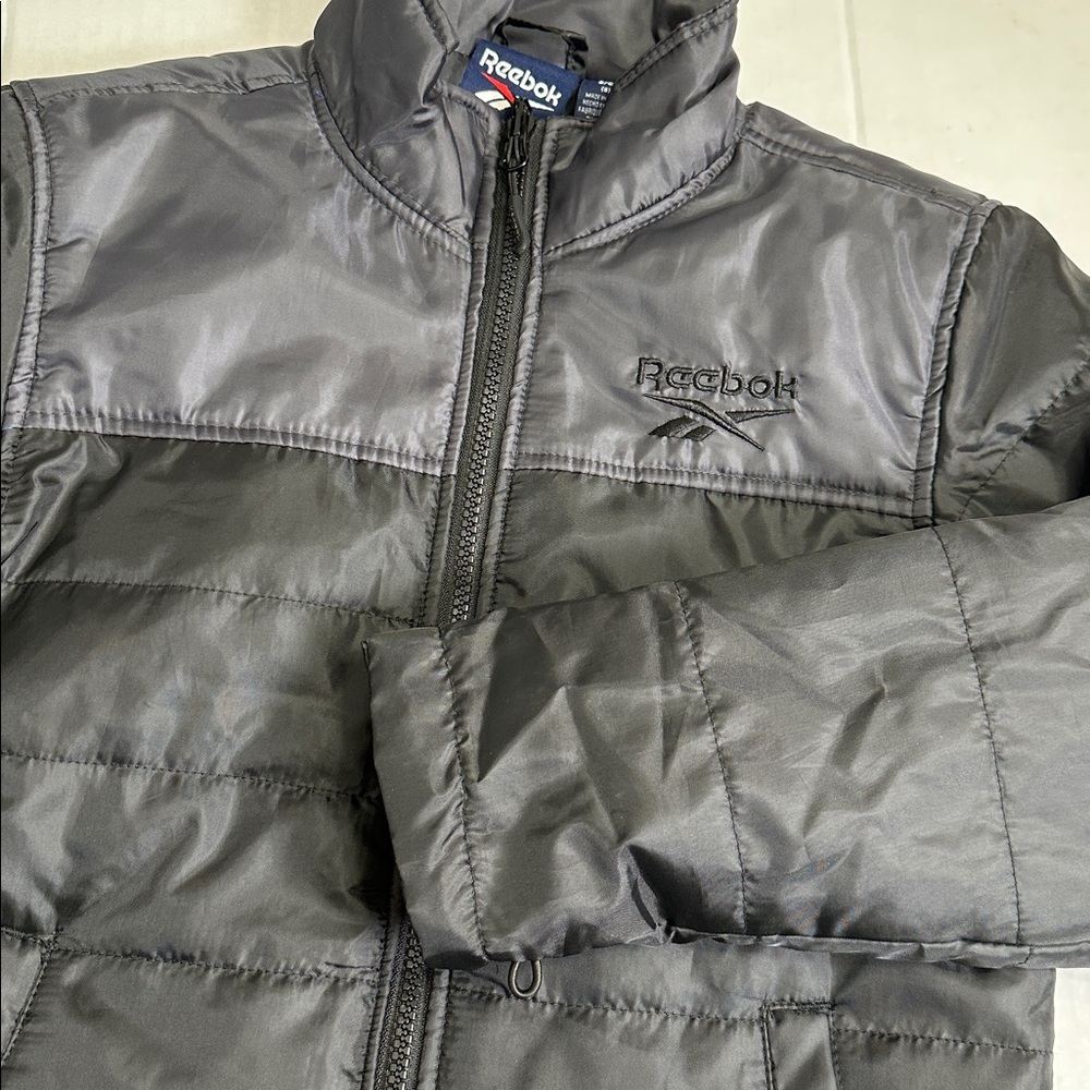 Reebok Light Puffer Full Zip Jacket‎ Youth Small 8 Winter Outerwear Black Gray